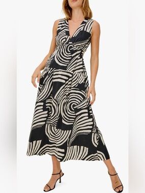 Rails Genevieve Cutout Tiered Cotton Sundress (Onyx Waves)